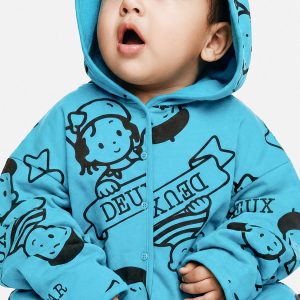 40Th Anniversary Printed Jersey One-Piece Sky Blue - Image 4