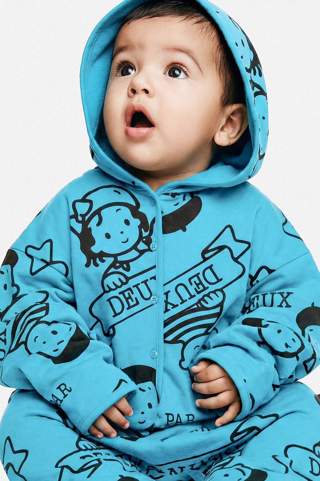 40Th Anniversary Printed Jersey One-Piece Sky Blue - Image 4