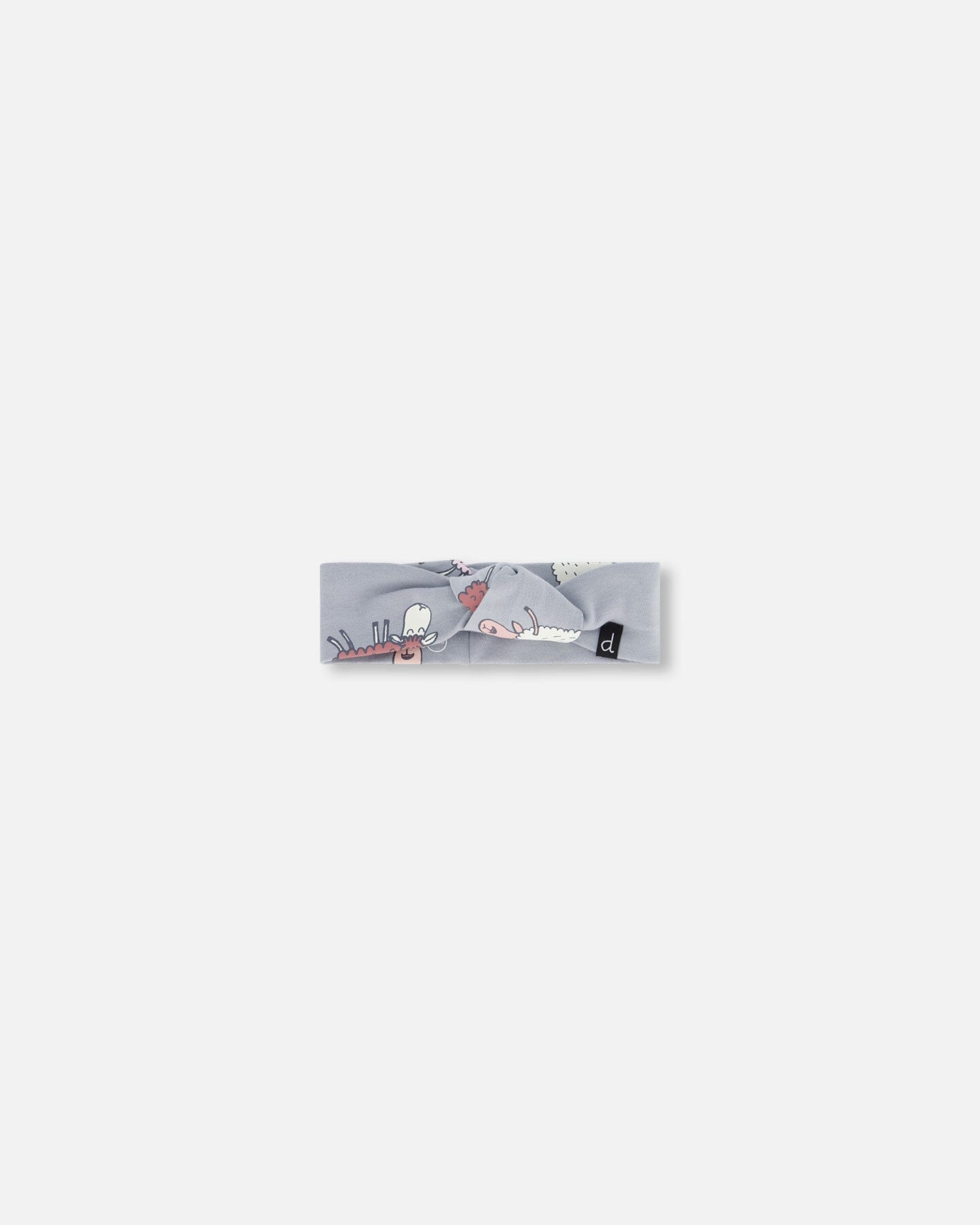 Printed Organic Cotton Headband Blue Grey Sheep - Image 6