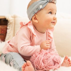 Alternative view of Printed Organic Cotton Headband Blue Grey Sheep