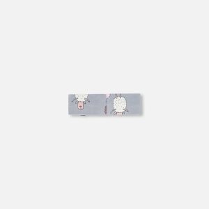 Printed Organic Cotton Headband Blue Grey Sheep - Image 3