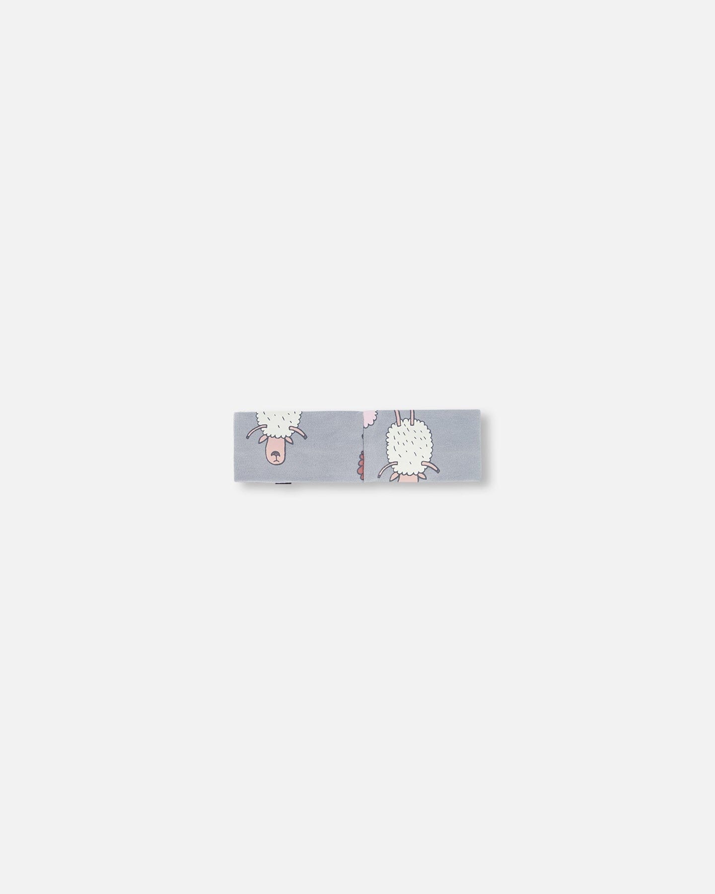 Printed Organic Cotton Headband Blue Grey Sheep - Image 3