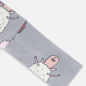 Printed Organic Cotton Headband Blue Grey Sheep - Image 4