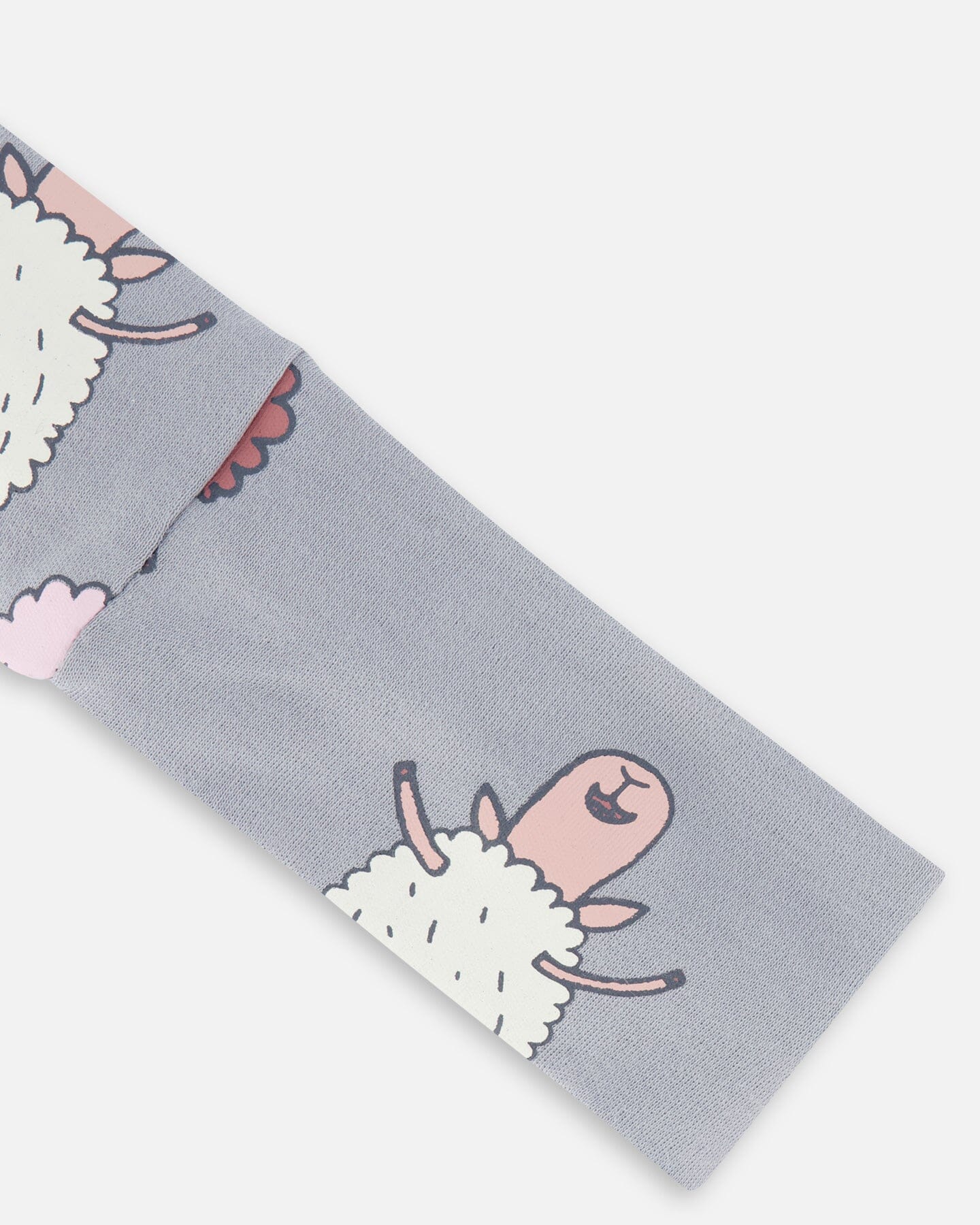 Printed Organic Cotton Headband Blue Grey Sheep - Image 4