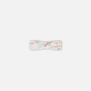 Organic Cotton Headband Heather Beige With Printed Cat - Image 6