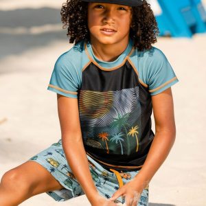Short Sleeve Rashguard With Print Black - Image 2