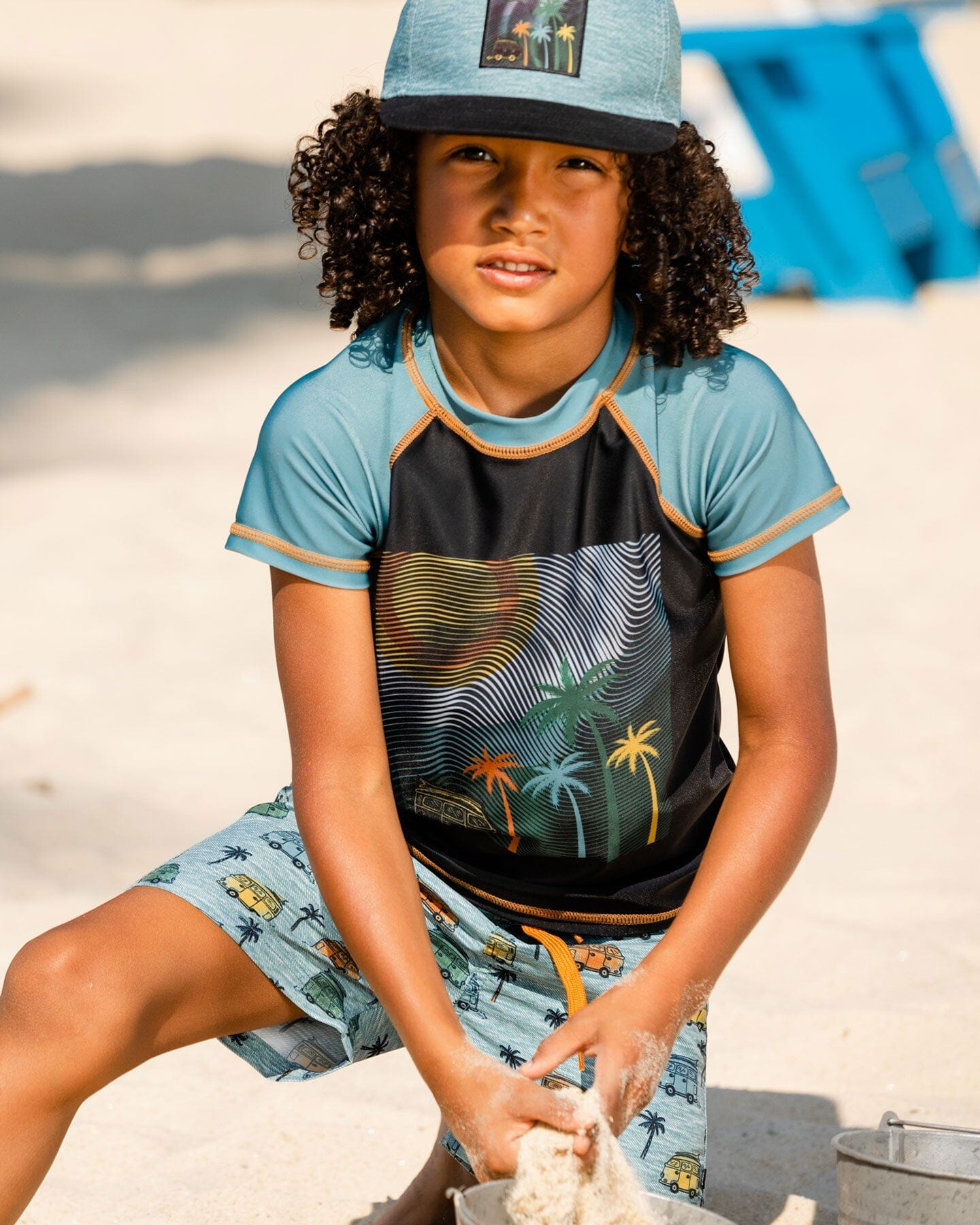 Short Sleeve Rashguard With Print Black - Image 2