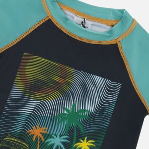 Short Sleeve Rashguard With Print Black - Image 4