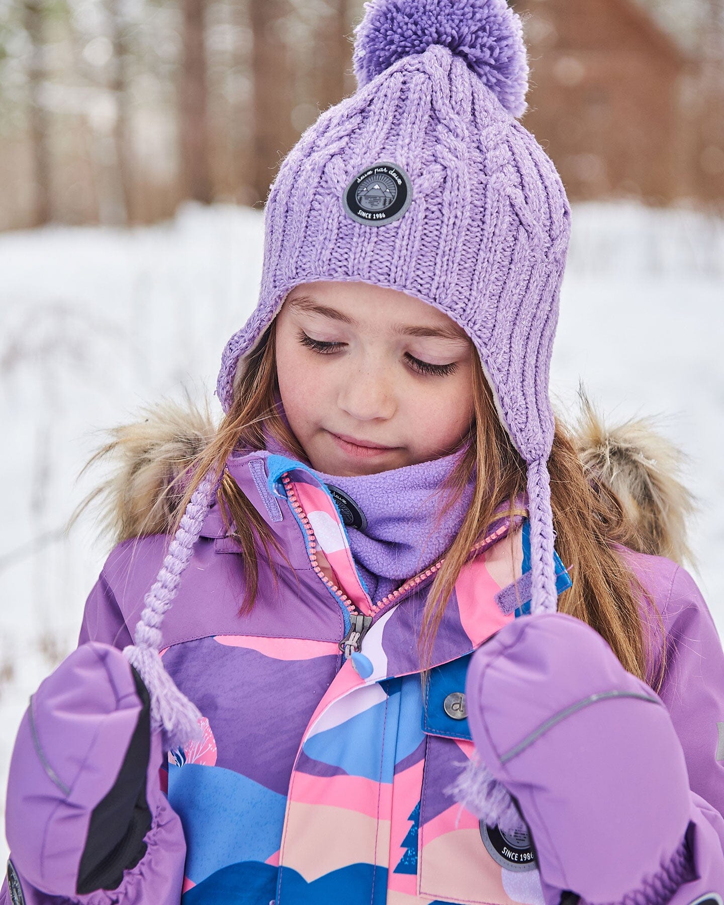 Solid Mittens Purple - Image 2