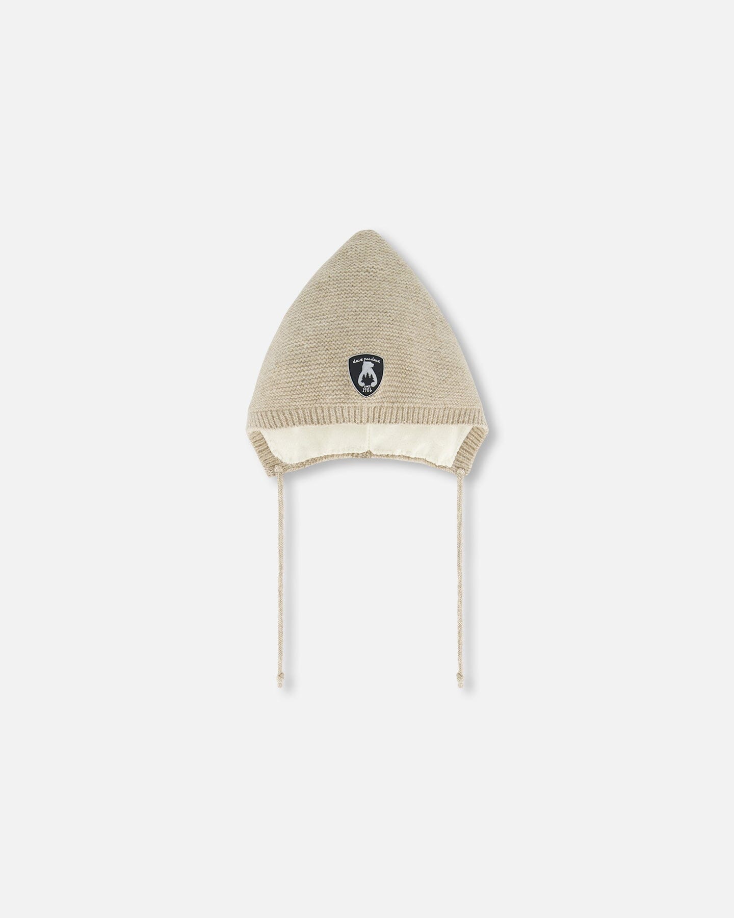 Baby Pointed Knit Hat In Beige - Image 6