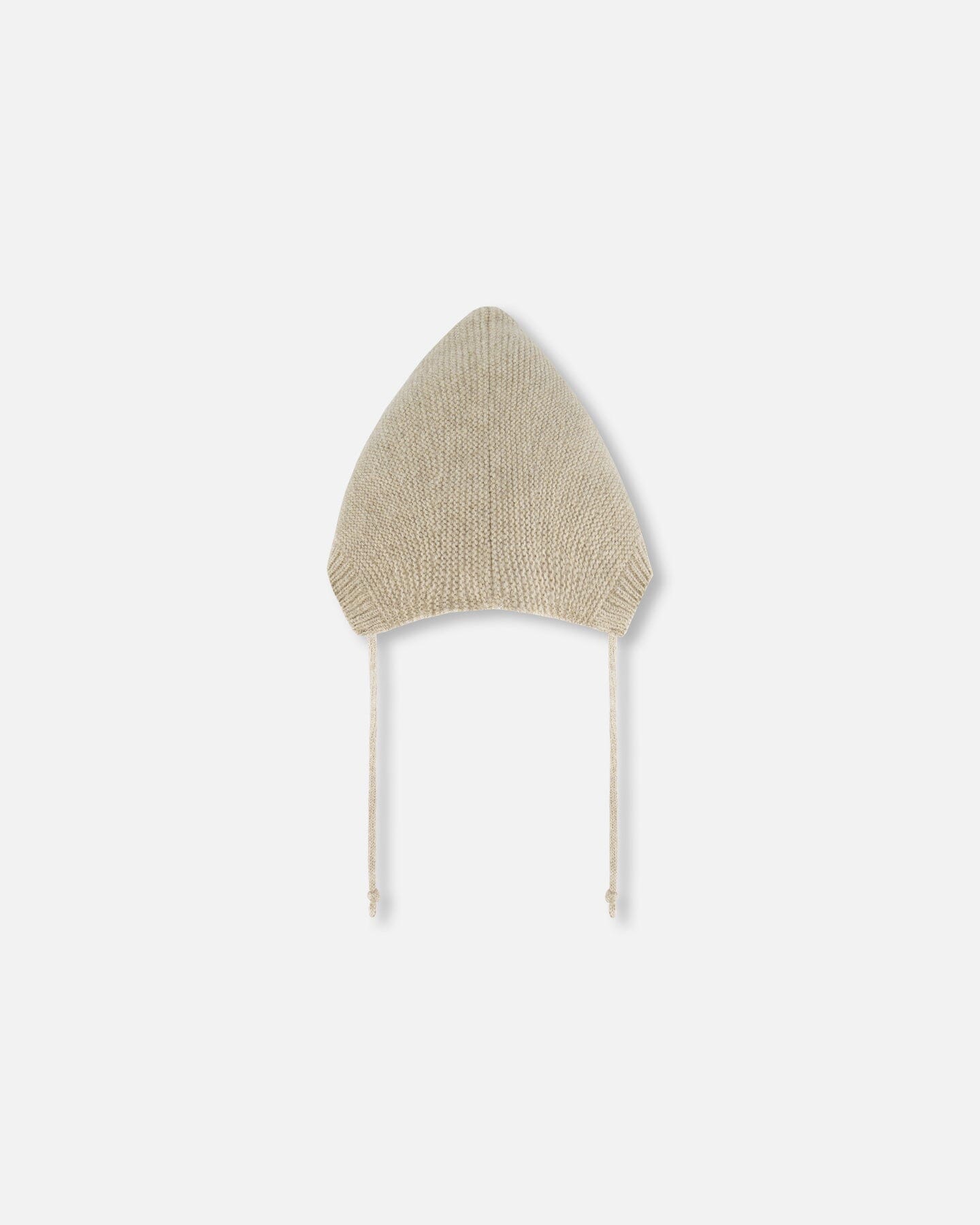 Baby Pointed Knit Hat In Beige - Image 3