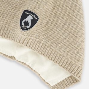 Baby Pointed Knit Hat In Beige - Image 4