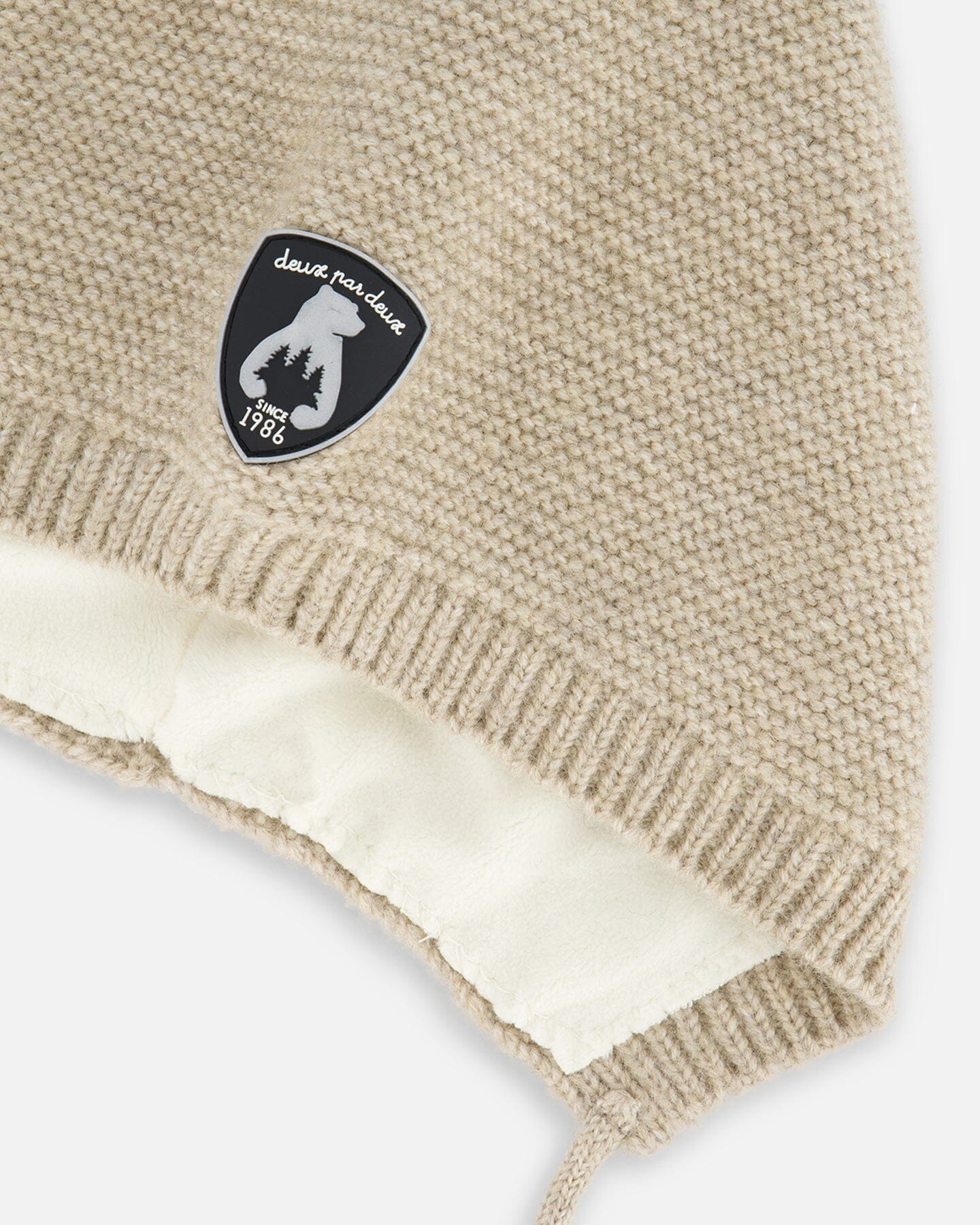 Baby Pointed Knit Hat In Beige - Image 4