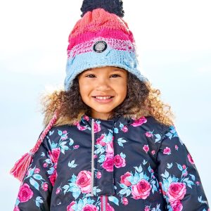 Peruvian Knit Hat Gradient Blue, Coral And Fuschia - Image 3