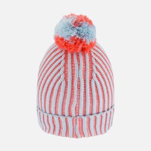 Knit Hat Air Blue And Coral - Image 3