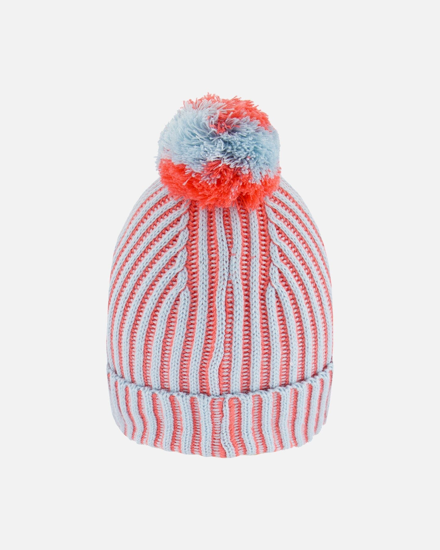 Knit Hat Air Blue And Coral - Image 3