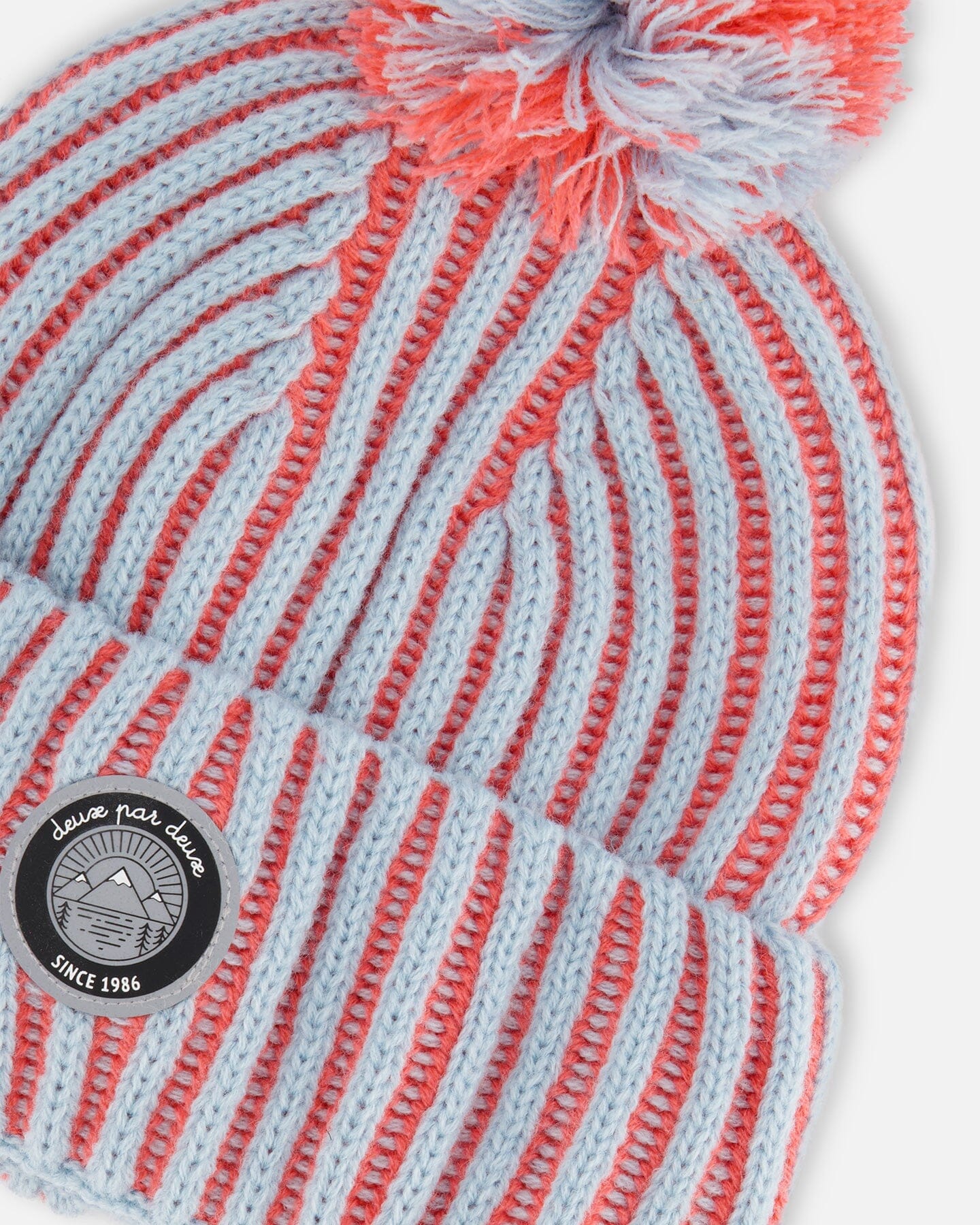 Knit Hat Air Blue And Coral - Image 4