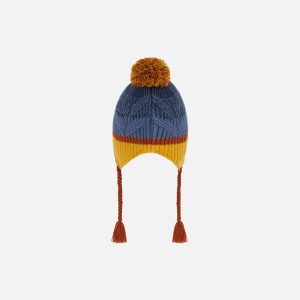 Peruvian Knit Hat Gradient Navy And Yellow - Image 4