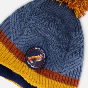 Peruvian Knit Hat Gradient Navy And Yellow - Image 5