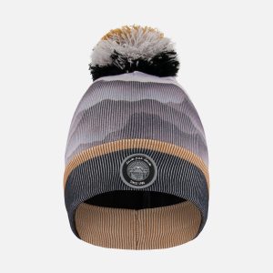 Knit Hat Gray With Mountains