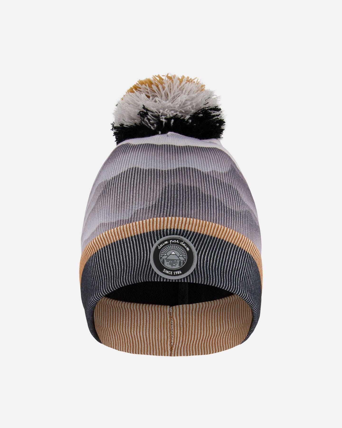 Knit Hat Gray With Mountains