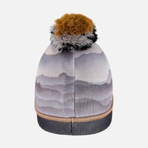 Knit Hat Gray With Mountains - Image 3