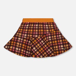 Milano Skirt Plaid Magenta And Brown