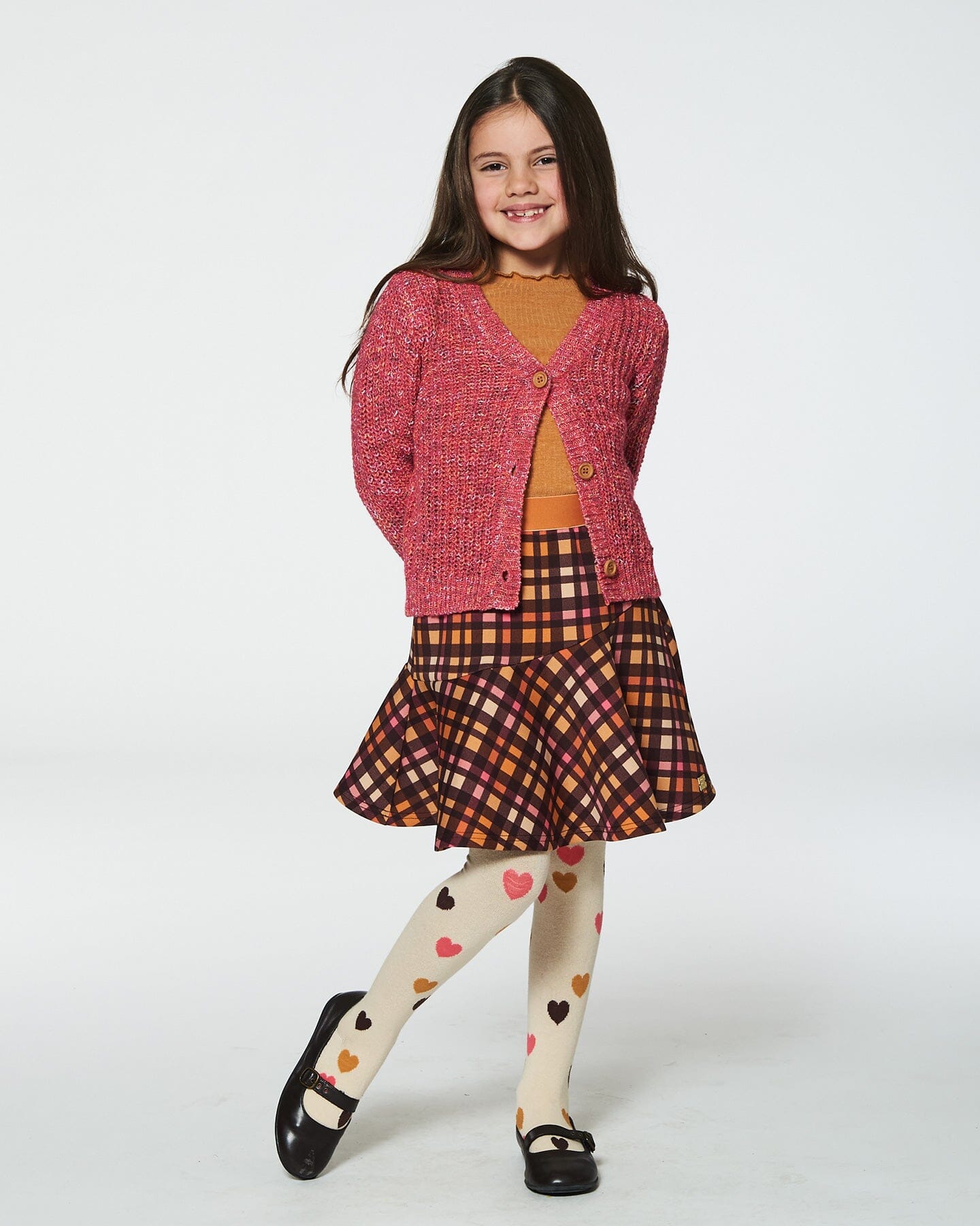 Milano Skirt Plaid Magenta And Brown - Image 2