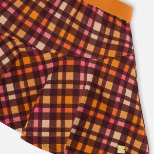 Milano Skirt Plaid Magenta And Brown - Image 4