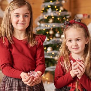 Alternative view of Headband With Glittering Tulle Bow Red Plaid