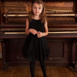 Tonal Jacquard Tights Black - Image 5