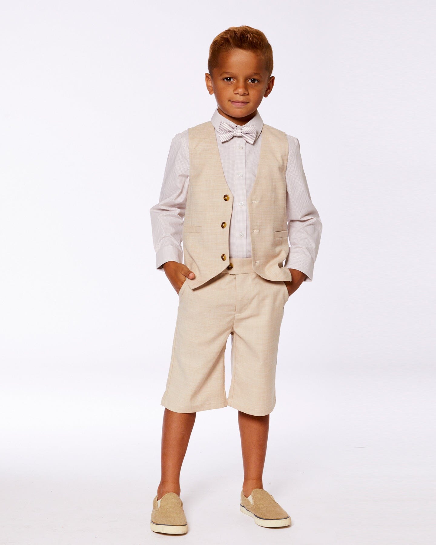 Slant Pocket Bermuda Shorts Light Taupe - Image 2