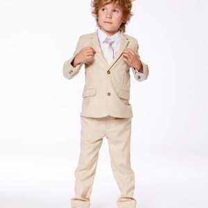 Neck Tie Light Taupe Striped - Image 3