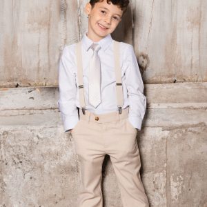 Alternative view of Neck Tie Light Taupe Striped