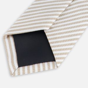 Neck Tie Light Taupe Striped - Image 4