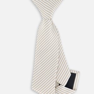 Neck Tie Light Taupe Striped - Image 5