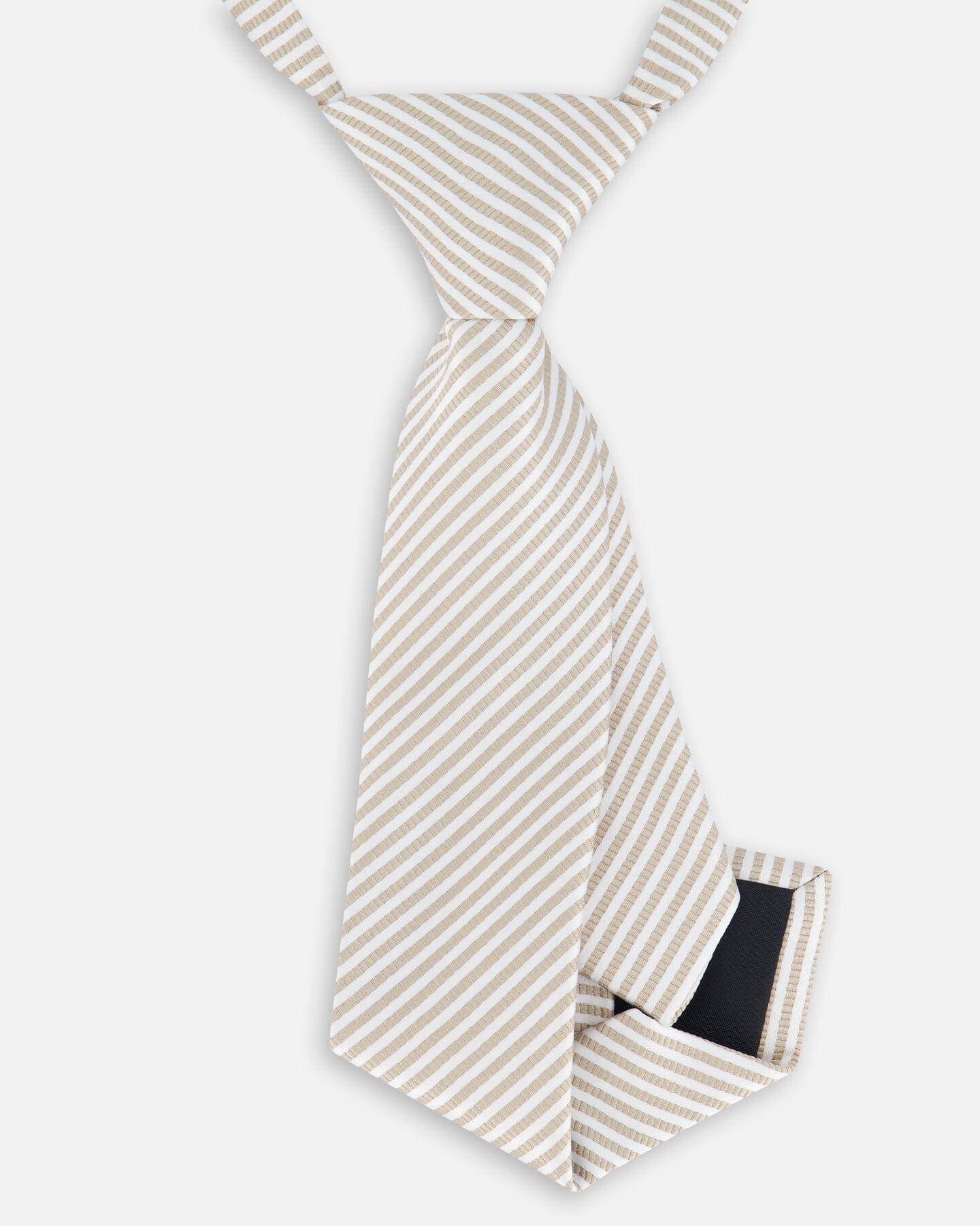 Neck Tie Light Taupe Striped - Image 5
