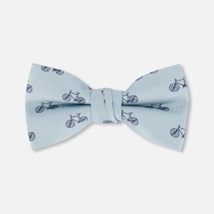 Bow Tie Pale Blue With Bicycle
