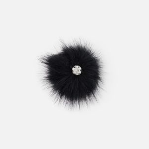 Alternative view of Black Fake Fur Pompom For Hat