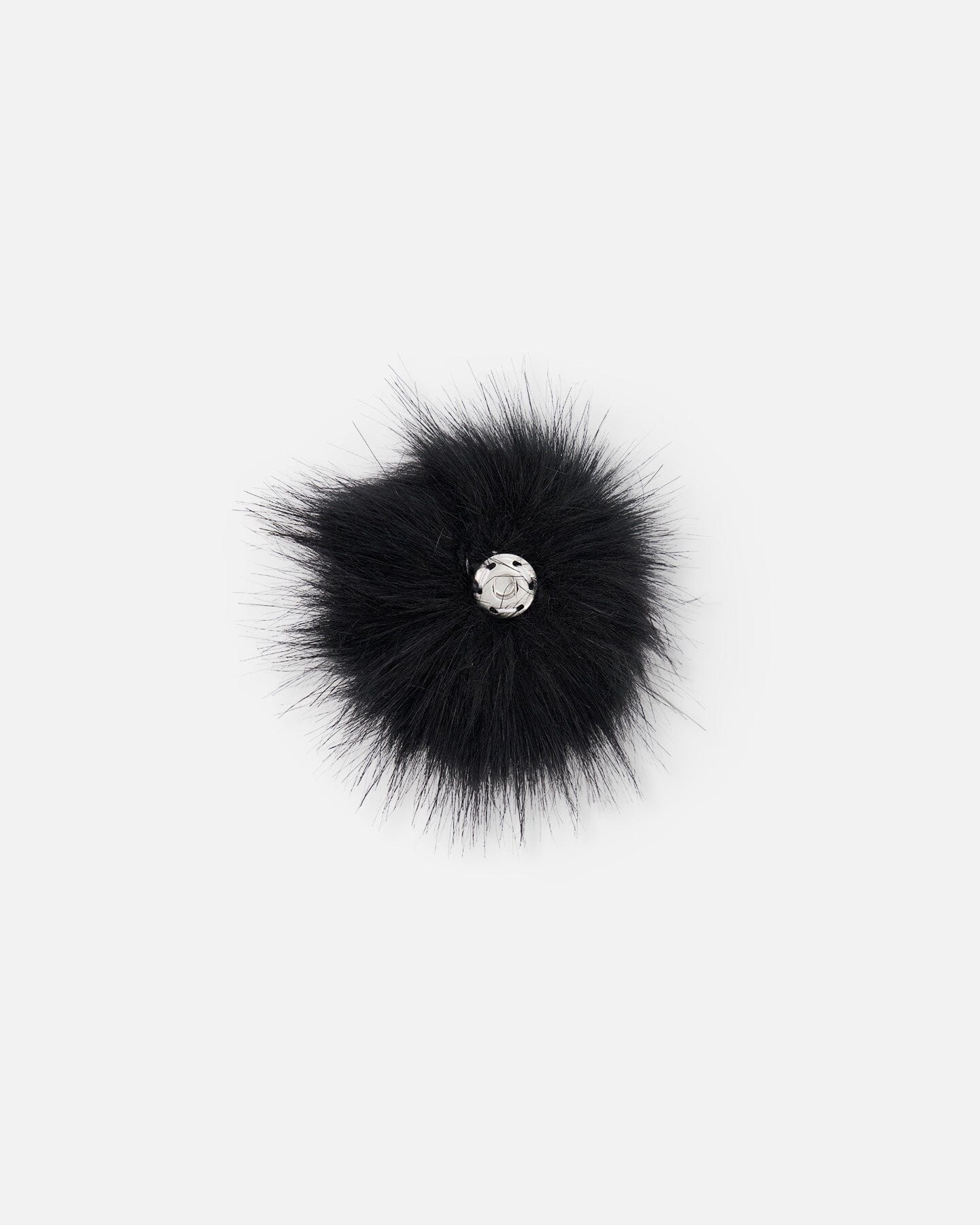 Black Fake Fur Pompom For Hat - Image 2