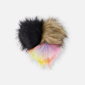 Black Fake Fur Pompom For Hat - Image 3