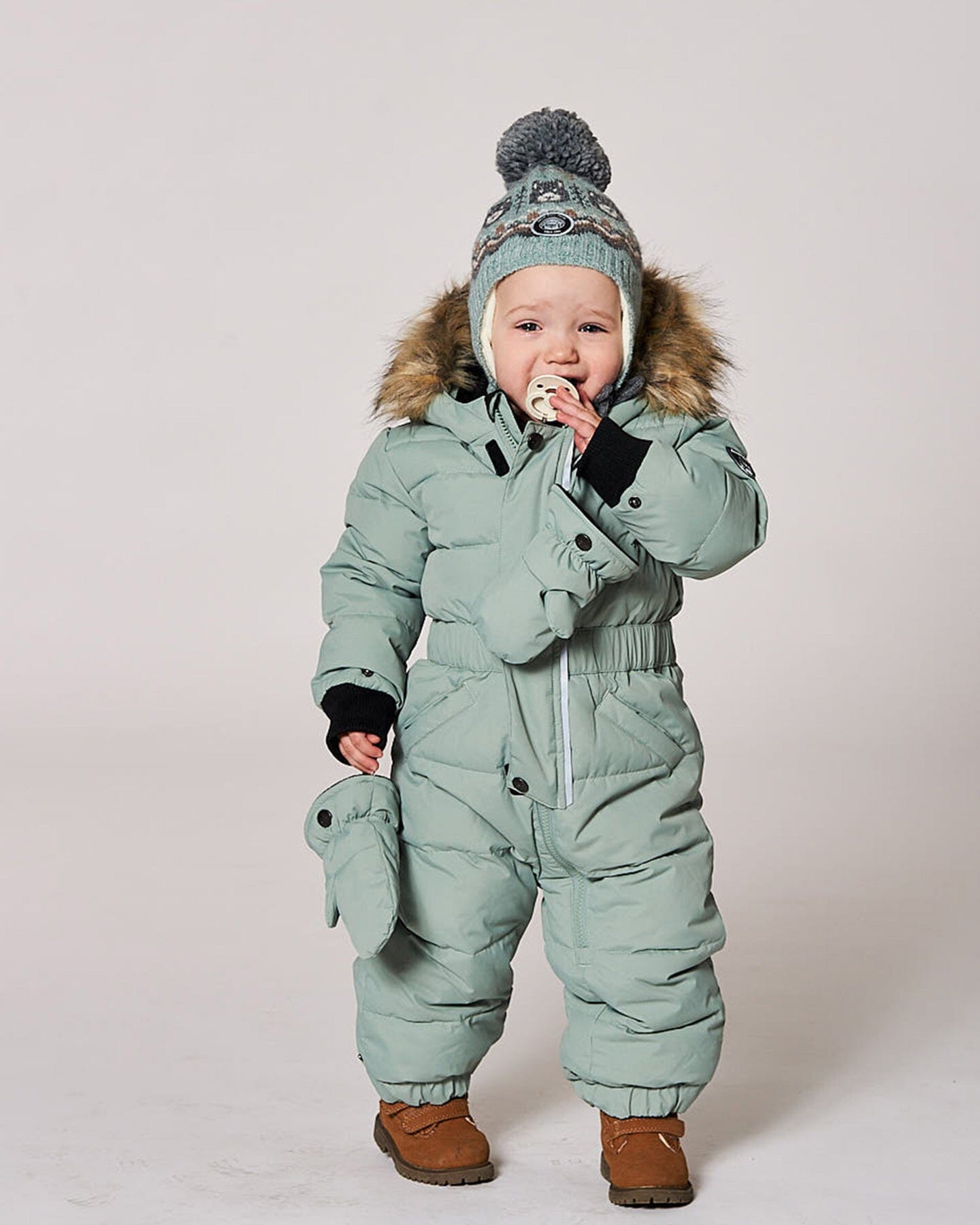 One-Piece Baby Original Puffy Snowsuit Sage Green - Image 2