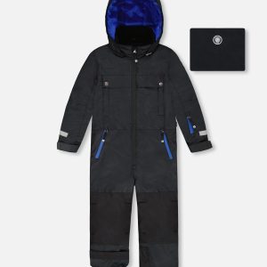 Solid One-Piece Teknik Snowsuit Black