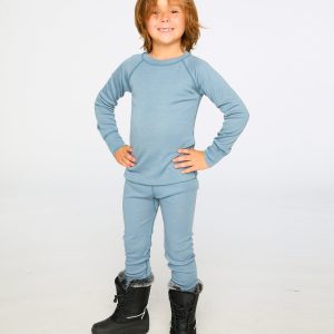 Merino Wool Base Layer Set Blue Gray - Image 2
