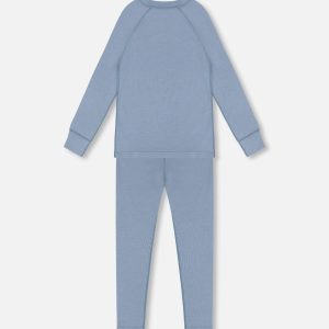 Merino Wool Base Layer Set Blue Gray - Image 3
