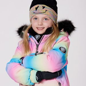 Lined Knit Hat With Pompom Black And Multicolor - Image 3