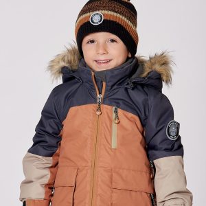 Lined Knit Pompom Hat Black And Brown - Image 2