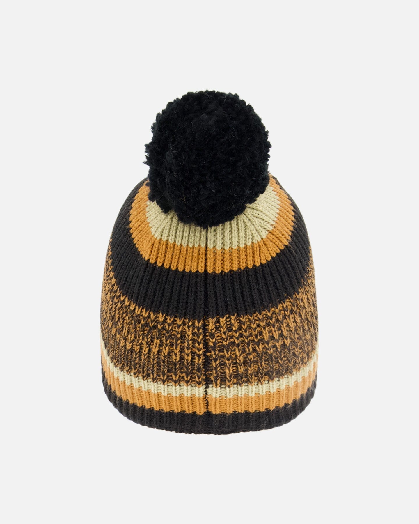 Lined Knit Pompom Hat Black And Brown - Image 3