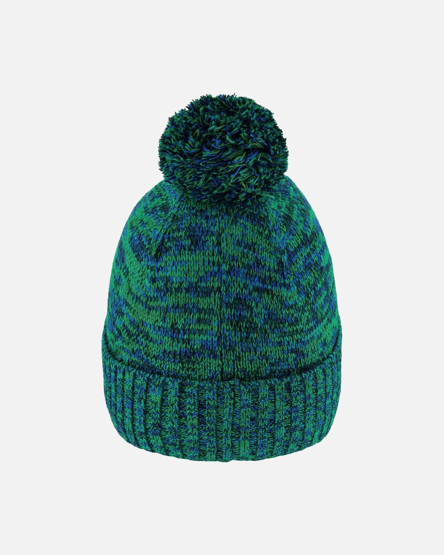 Lined Knit Pompom Hat Green And Blue - Image 3