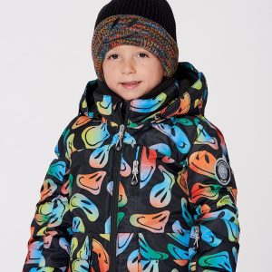 Lined Knit Winter Hat With Pompom Black And Multicolor - Image 3